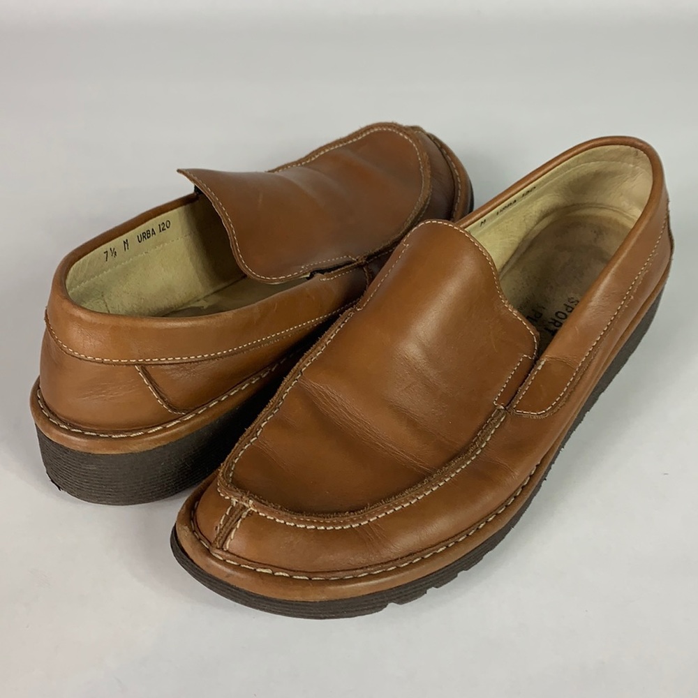 Donald Pliner Loafers Slip On Flats Brown Leather